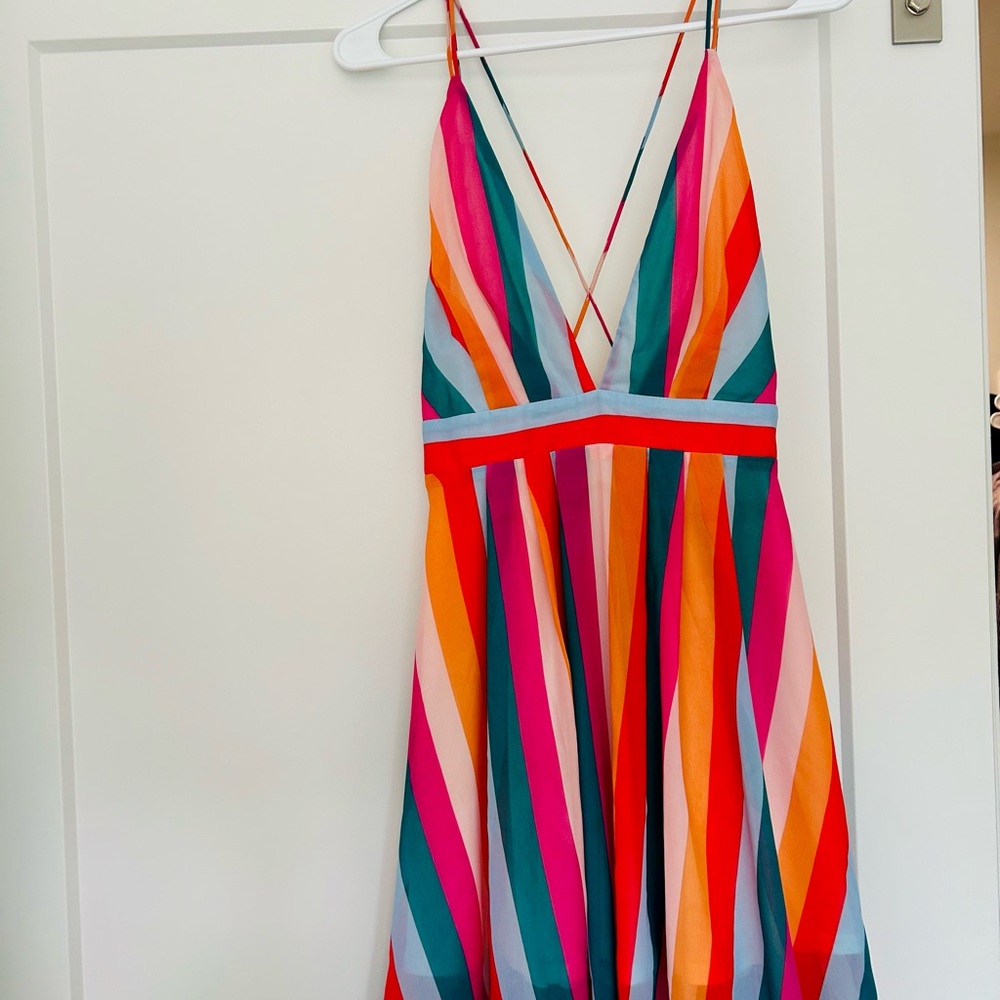 Colorful Striped Mini Dress, SM